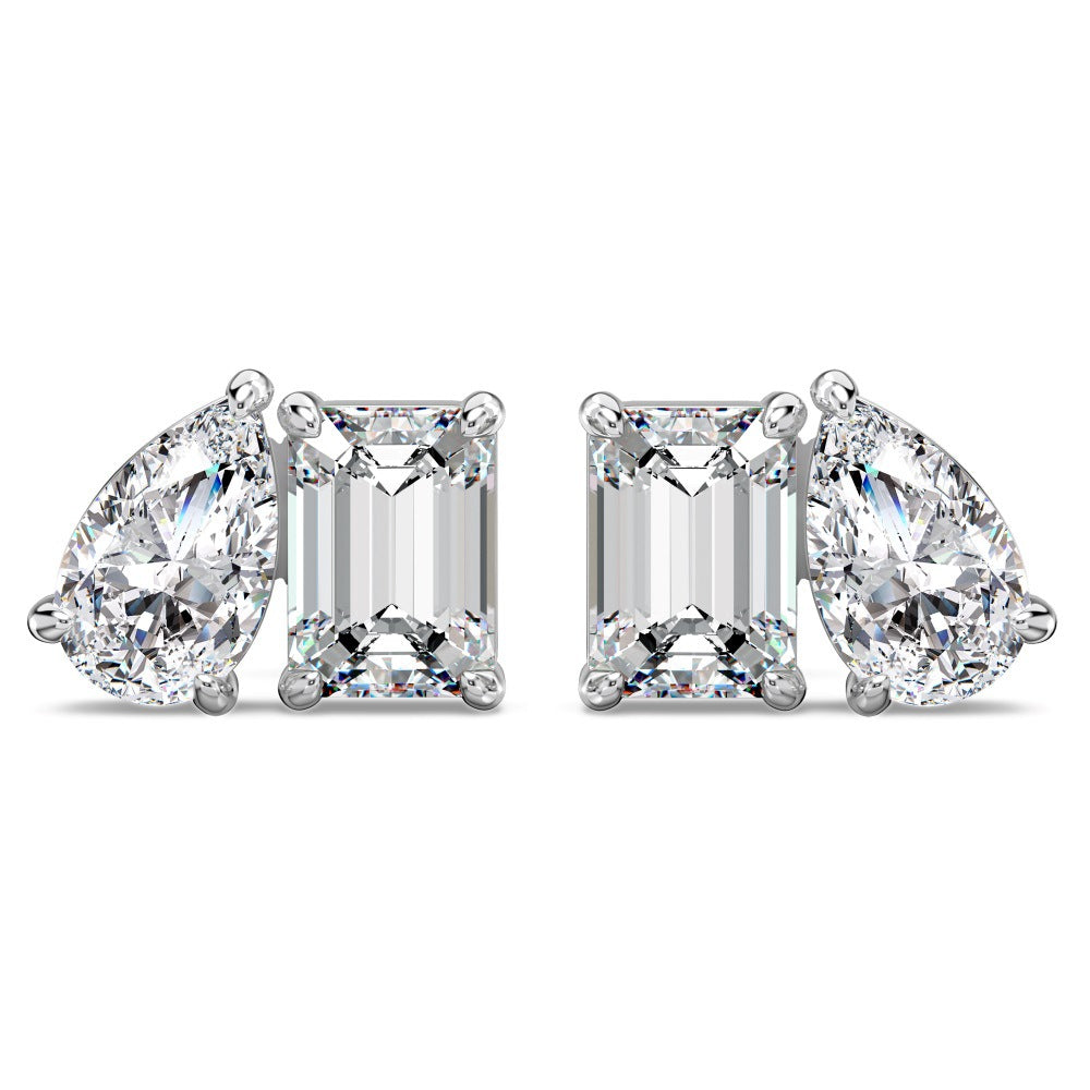 “Emerald Duet” S925 Sterling Silver Double-Stone Jewelry Set