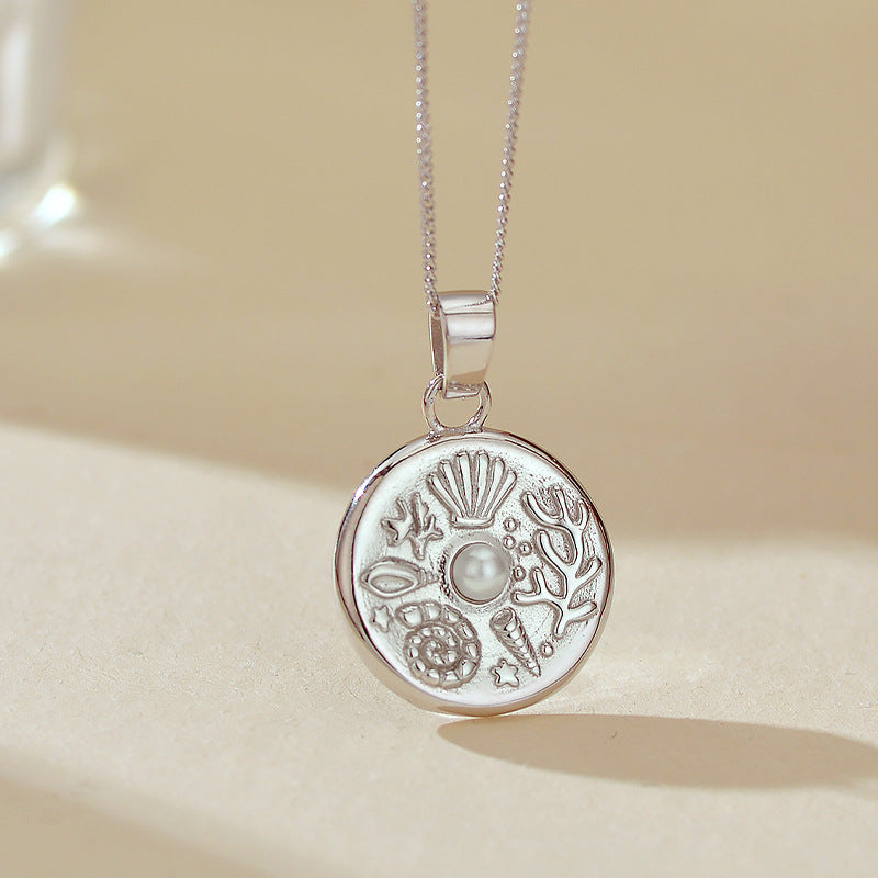 “Sea Reverie” S925 Sterling Silver Pearl Shell Necklace