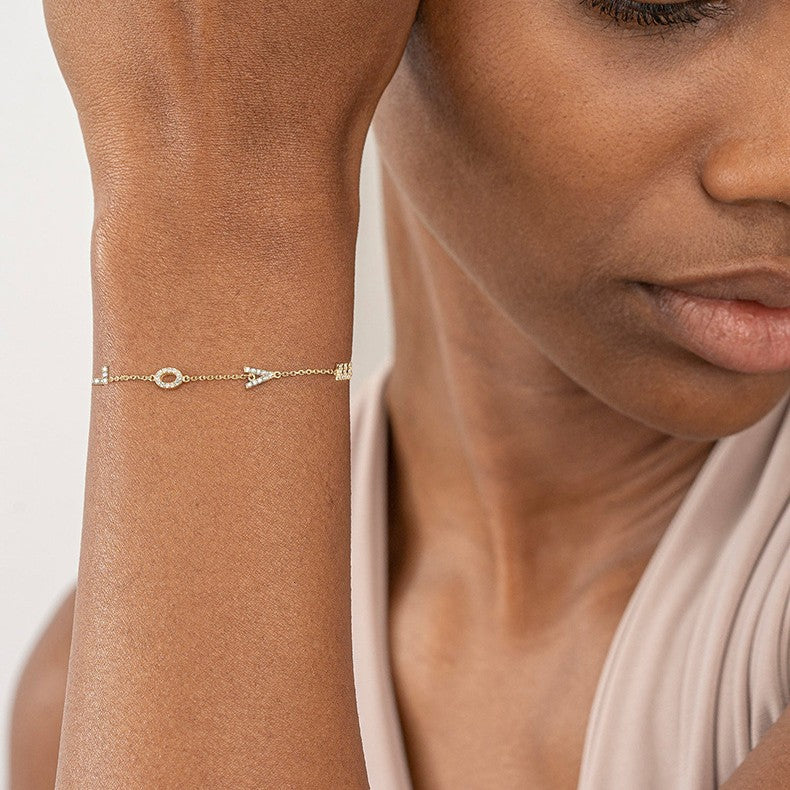 “Love Spark” S925 Sterling Silver LOVE Letter Zircon Bracelet