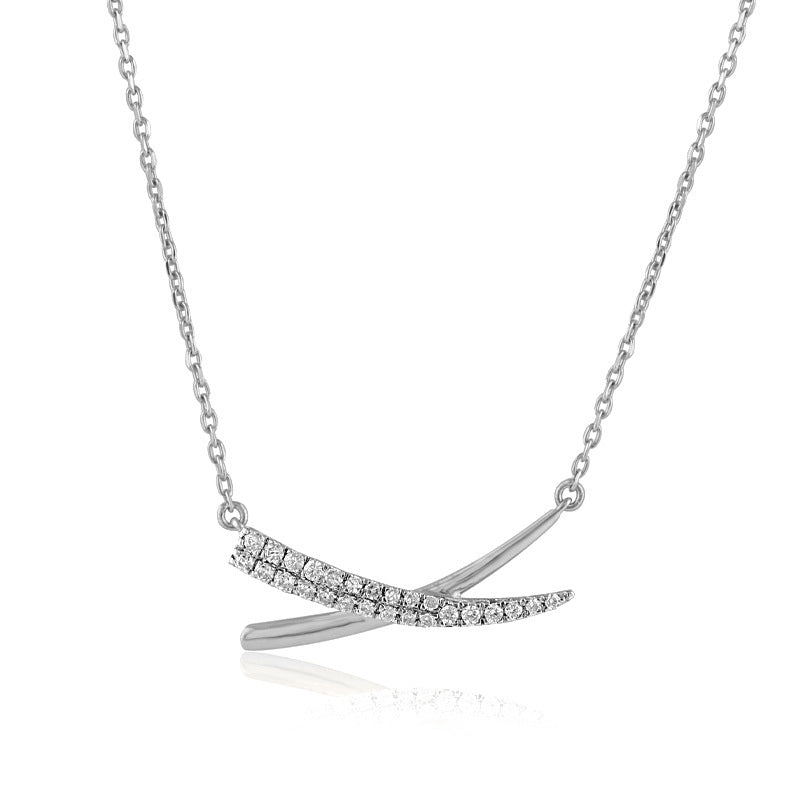 “Crossline” S925 Sterling Silver Geometric Cross Necklace