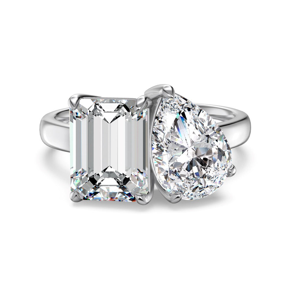 “Emerald Duet” S925 Sterling Silver Double-Stone Jewelry Set
