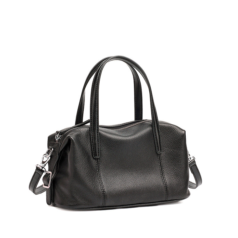 Women's Pebbled Cowhide Pillow Clutch Bag with Adjustable Strap