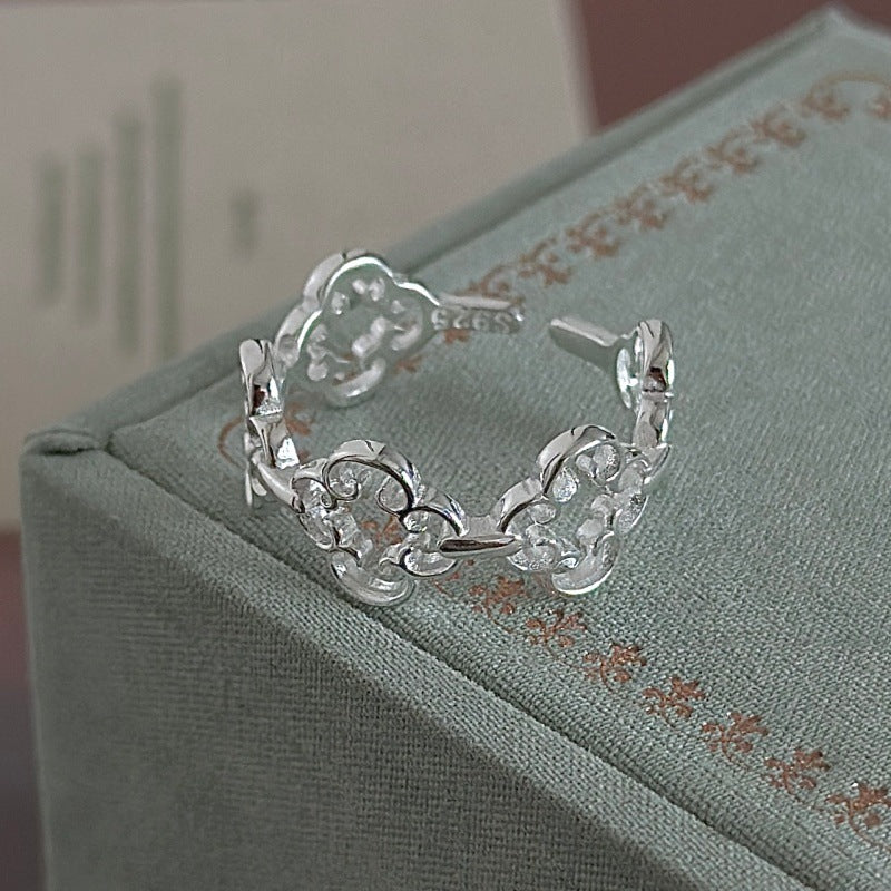 “Vine Whisper” S925 Sterling Silver Open Adjustable Vine Ring