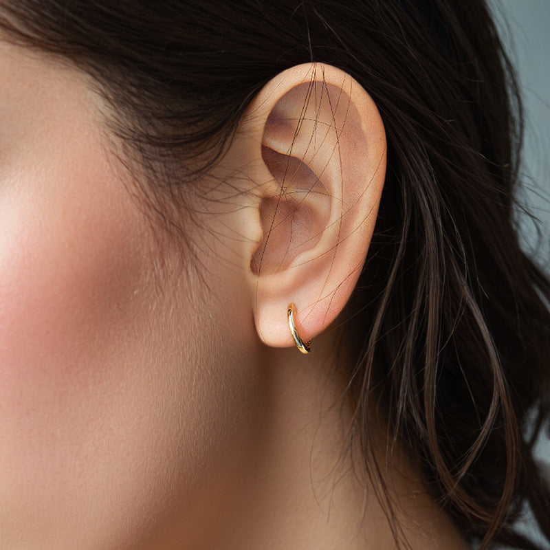“Classic U Muse” S925 Sterling Silver Minimalist U-Shaped Hoop Earrings
