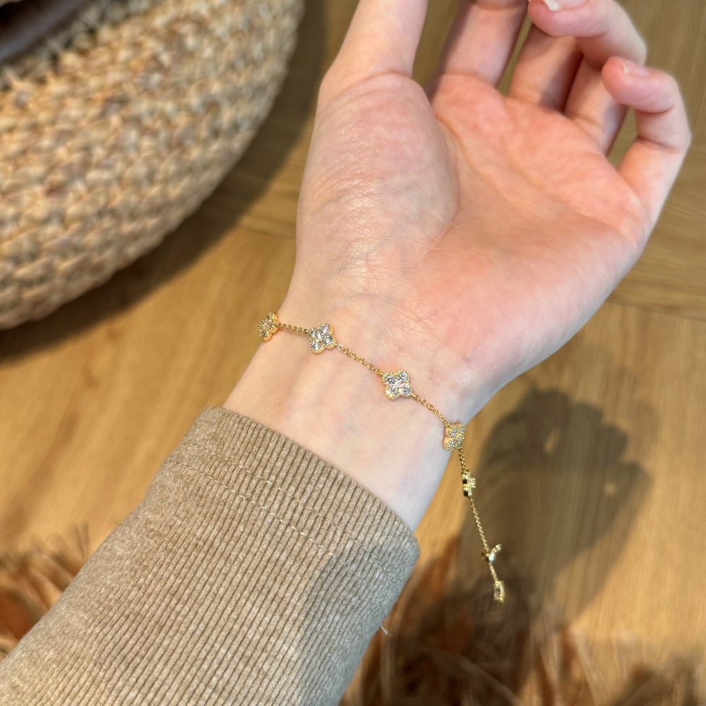 925 Sterling Silver Five Clover Bracelet – Lumi Clover