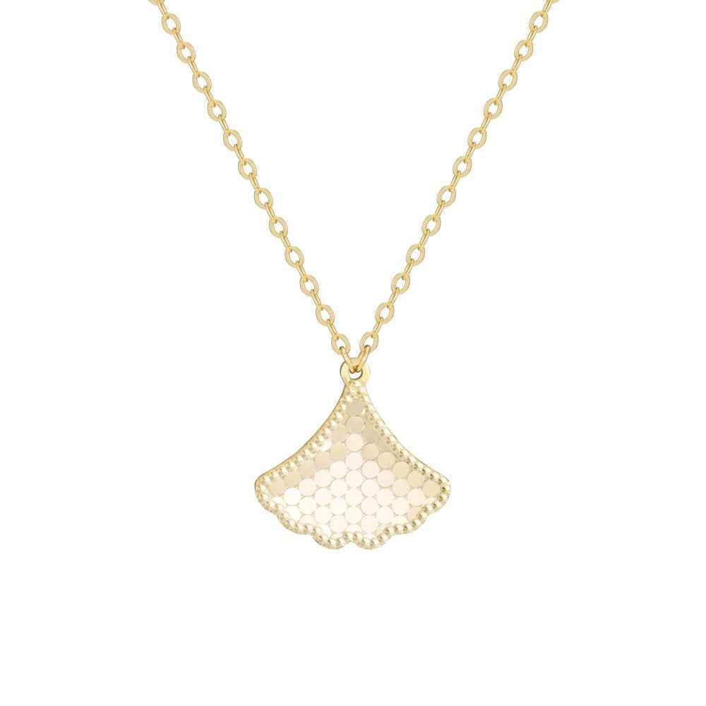 925 Sterling Silver Autumn Gleam Textured Maple Pendant Necklace