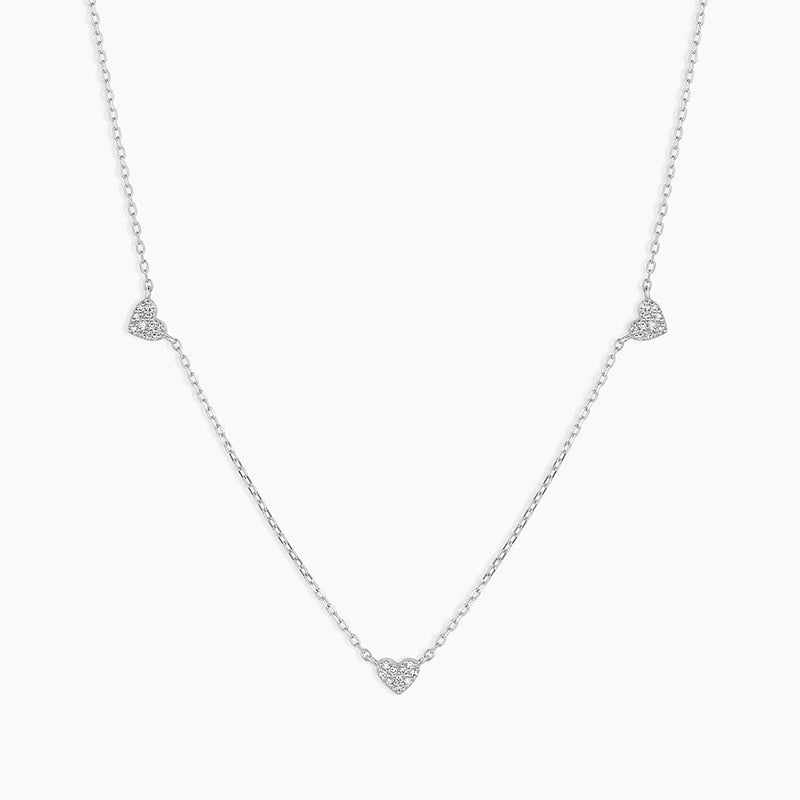 “Sweetheart Glow” S925 Sterling Silver Zircon Heart Necklace