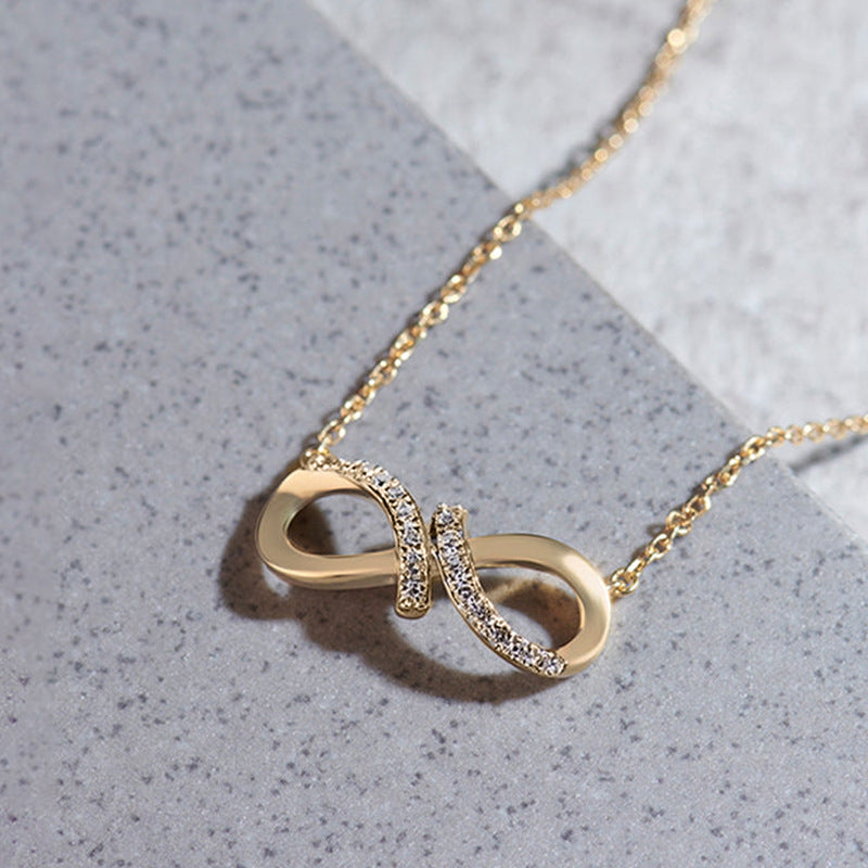 “Infinity Muse” S925 Sterling Silver Geometric Infinity Pendant Necklace