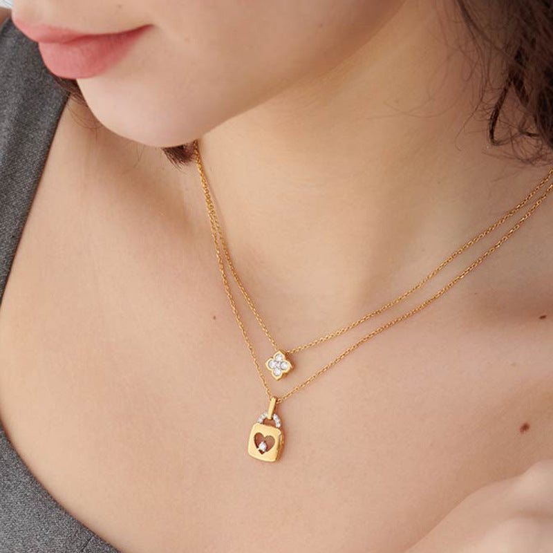 “Clover Muse” S925 Sterling Silver Four-Leaf Clover Necklace