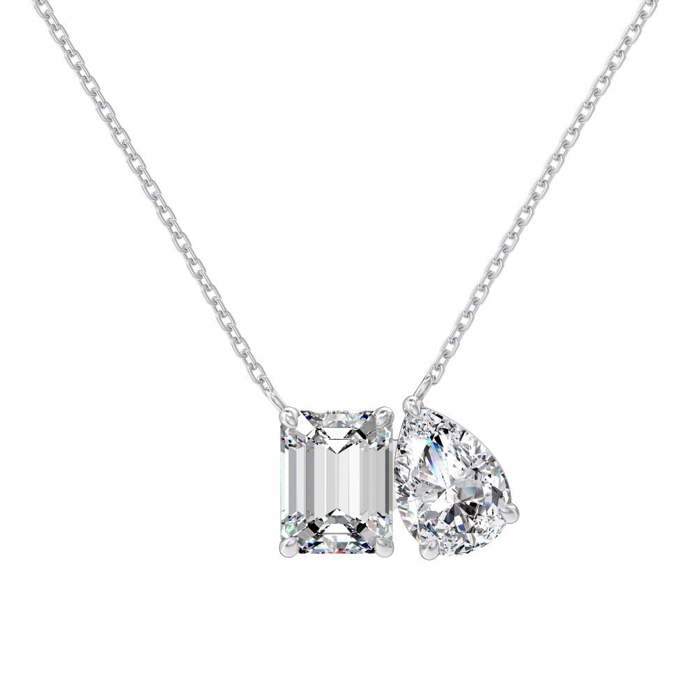 “Emerald Duet” S925 Sterling Silver Double-Stone Jewelry Set