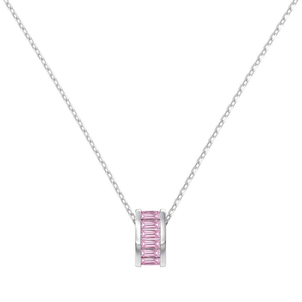 925 Sterling Silver Fairy Blush Pink Zircon Pendant Necklace Gold or Platinum Vermeil