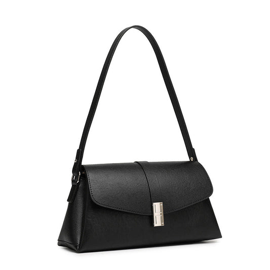 Women's Full-Grain Cowhide H-Buckle Flap Shoulder Bag