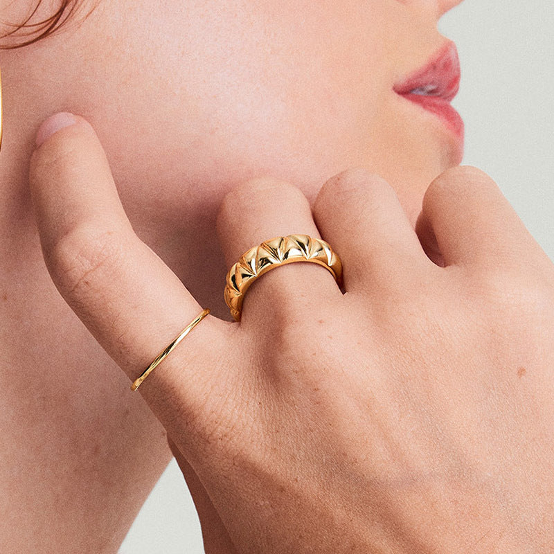 “Luxe Orbit” S925 Sterling Silver Geometric Circle Ring