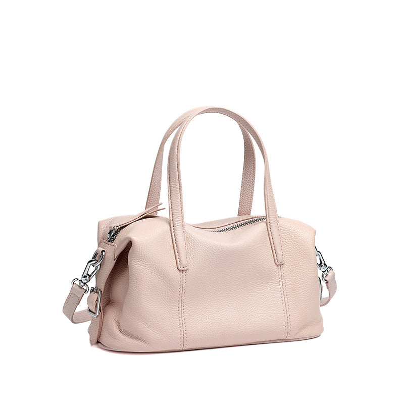 Women's Pebbled Cowhide Pillow Clutch Bag with Adjustable Strap