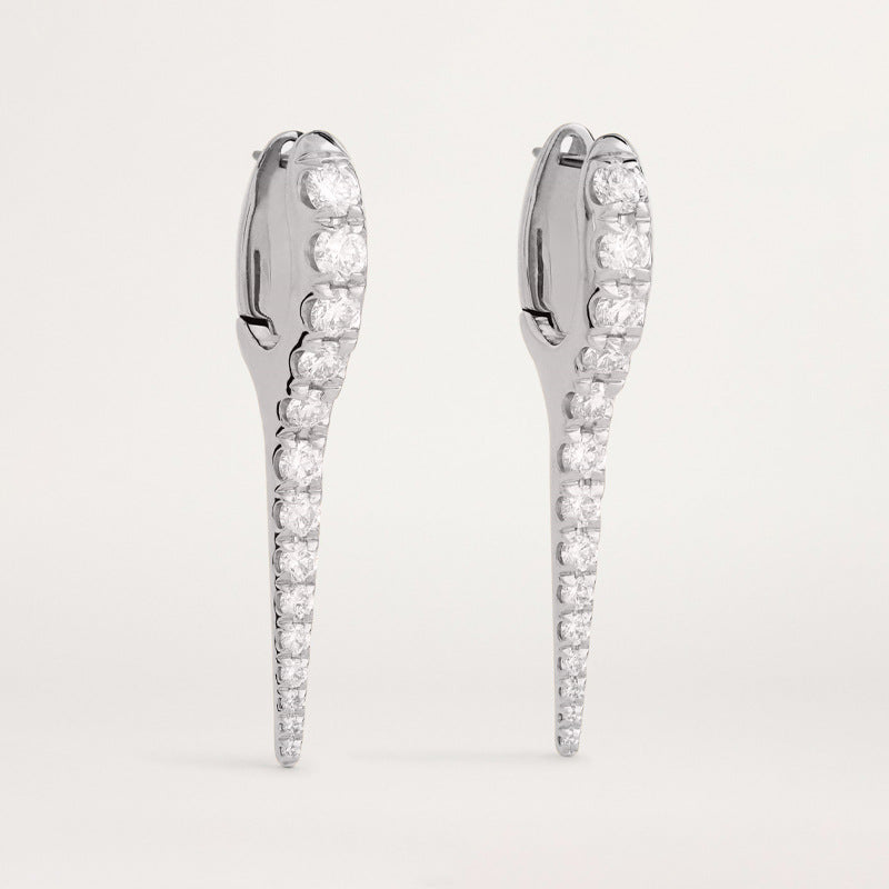 “Studded Edge Luxe” S925 Sterling Silver Geometric Huggie Hoop Earrings with Sparkling Accents