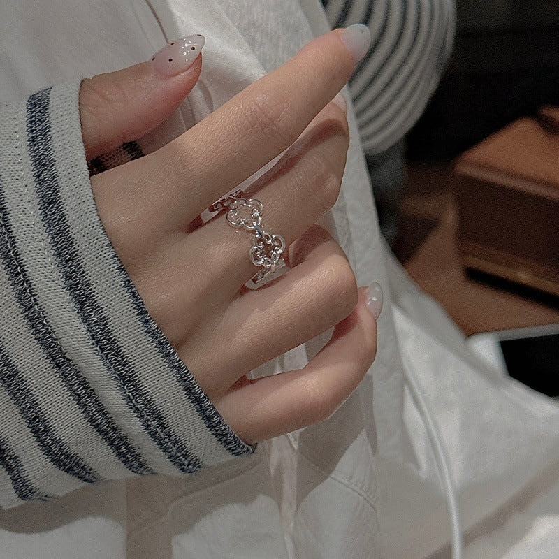 “Vine Whisper” S925 Sterling Silver Open Adjustable Vine Ring