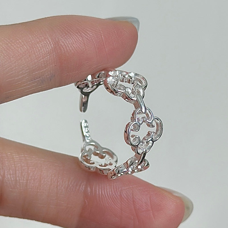 “Vine Whisper” S925 Sterling Silver Open Adjustable Vine Ring
