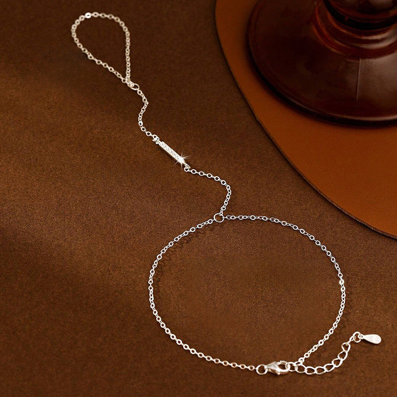 “Linked Grace” S925 Sterling Silver Hand-to-Finger Chain Bracelet