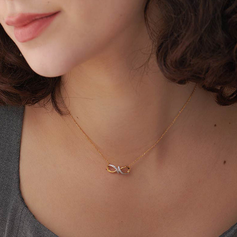 “Infinity Muse” S925 Sterling Silver Geometric Infinity Pendant Necklace