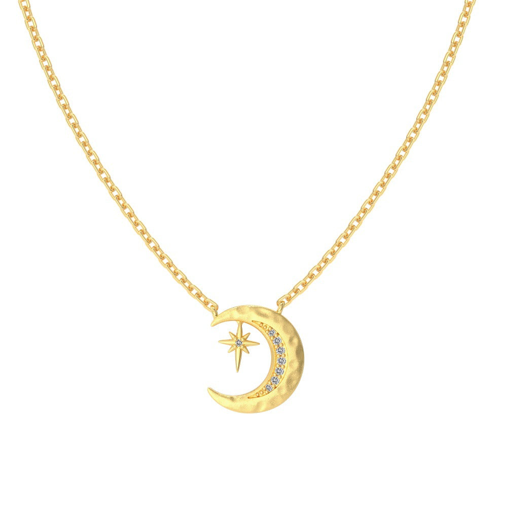 S925 Sterling Silver Lunar Glow Moon Pendant Necklace Minimalist Celestial Jewelry