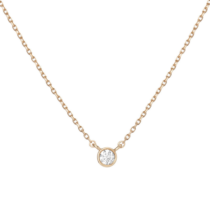 “V-Line Eclat” S925 Sterling Silver V-Shaped Zircon Necklace