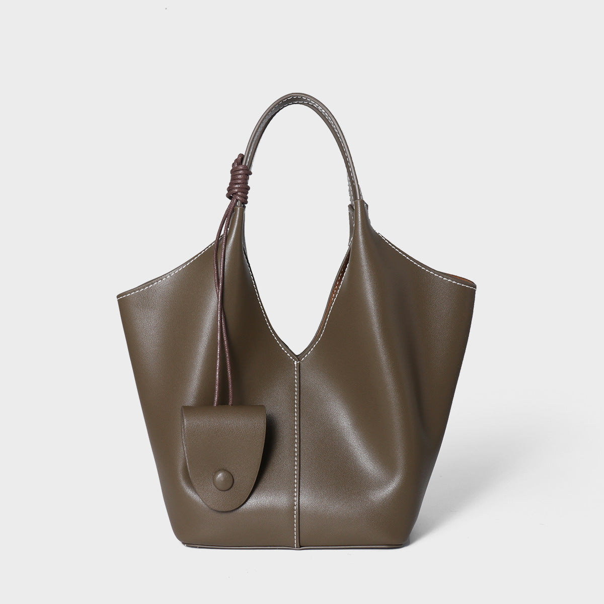 Women's Full-Grain Cowhide Woven Hobo Tote with Detachable Strap