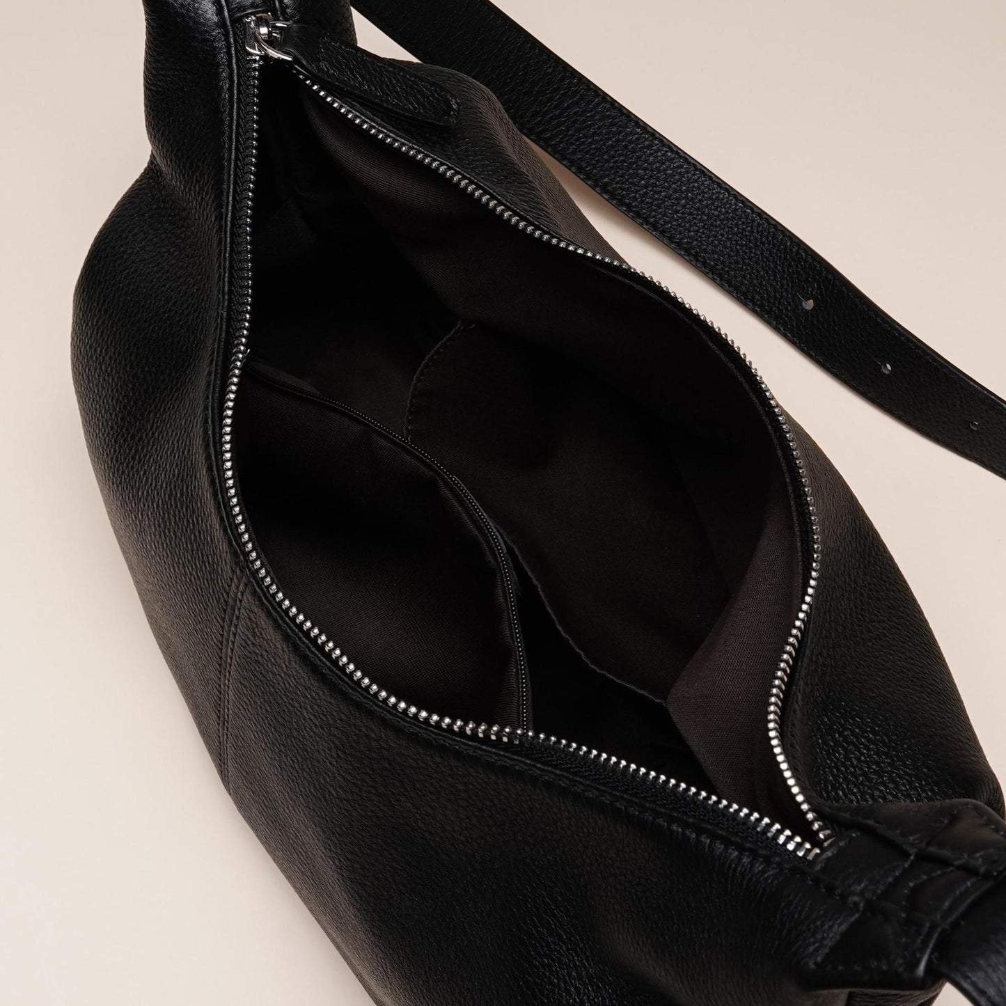 Women's Pebbled Cowhide Slouch Crescent Hobo Bag