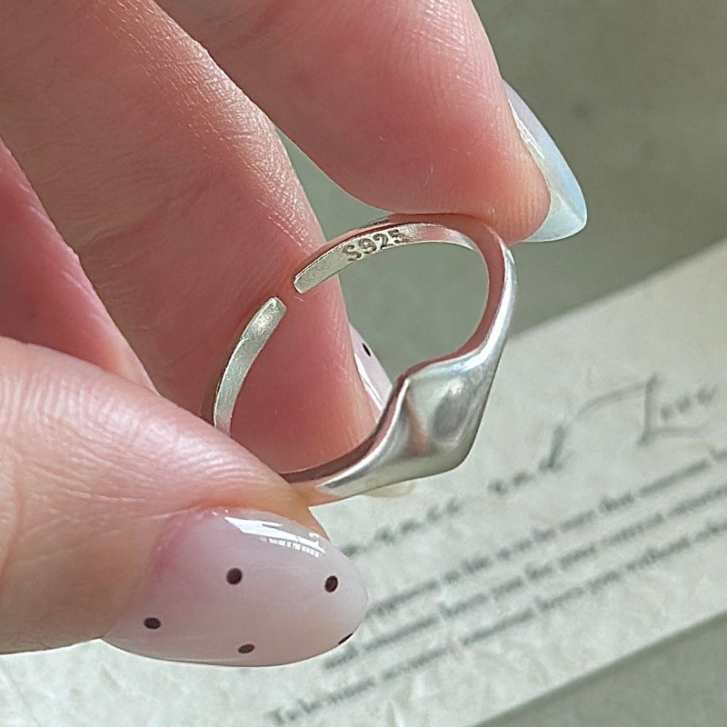 “Fluid Form” S925 Sterling Silver Open Adjustable Irregular Ring