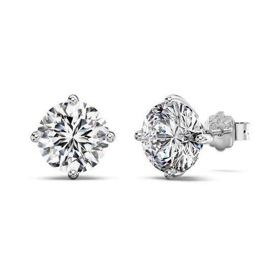 Lumière Classic 8mm Round Zircon Solitaire Stud Earrings in S925 Sterling Silver