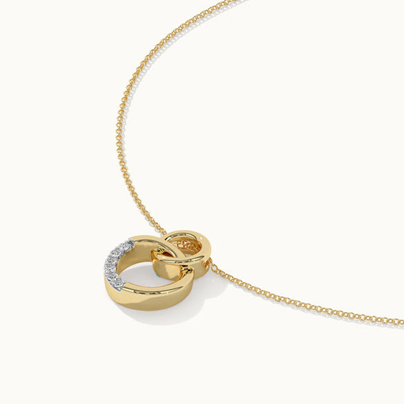 “Mobius Duo” S925 Sterling Silver Double Circle Necklace