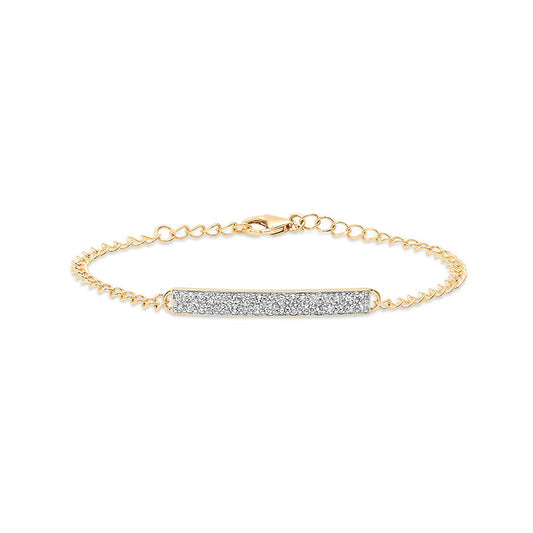 Linear Glow S925 Sterling Silver Pavé Bar Bracelet