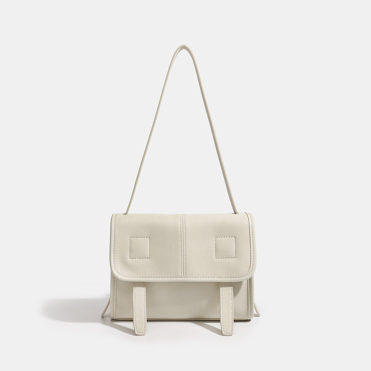 Women's Textured Cowhide Flap Messenger Bag with Dual Straps