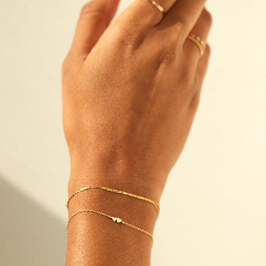 “Close to Heart” S925 Sterling Silver Double Heart Bracelet