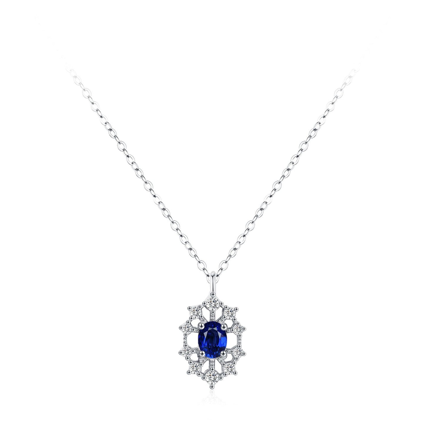 Royal Solstice Sapphire Blue Zircon 925 Sterling Silver Jewelry Set