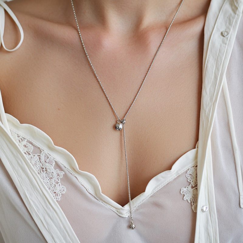 “Sphere Pull” S925 Sterling Silver Geometric Ball Pendant Necklace