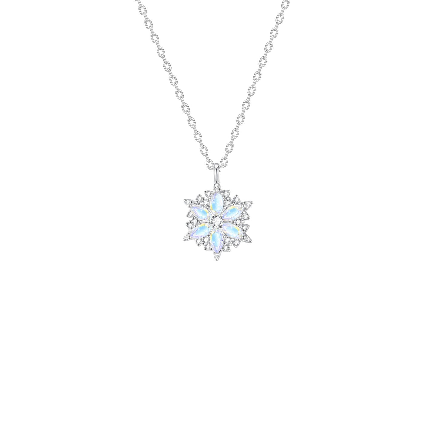 925 Sterling Silver Rotating Snowflake Necklace – Aurora Snowspin