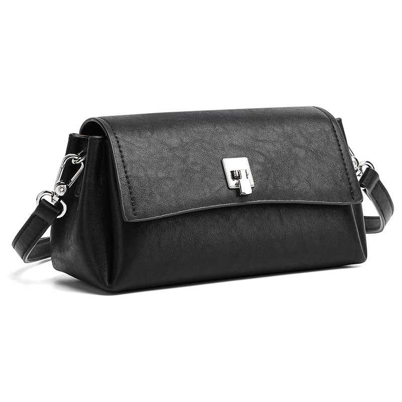 Women's Pebbled Cowhide Pillow Bag with Twist-Lock