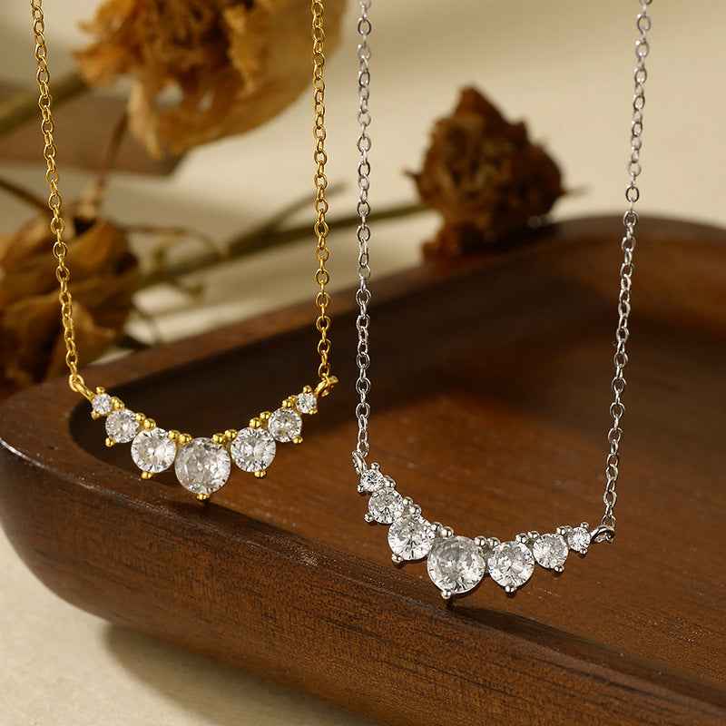 925 Sterling Silver Smiling Radiance Micro Pavé Zircon Necklace