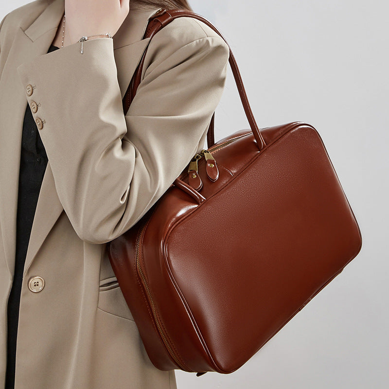 Women's Smooth Full-Grain Cowhide Boxy Work Bag