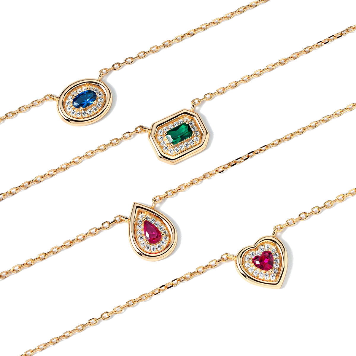 “Sweet Drop” S925 Sterling Silver Heart & Teardrop Necklace
