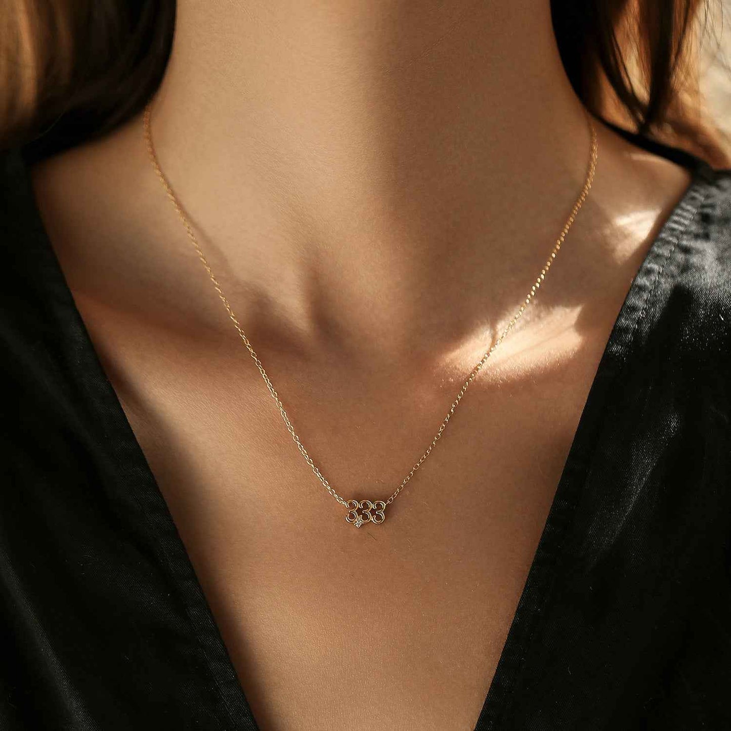 Lucky Number Personalized Necklace 925 Sterling Silver Zircon Charm