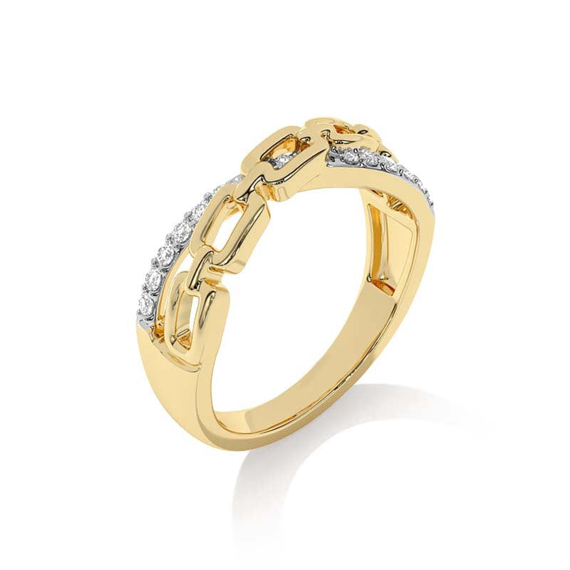 “Chain Cross” S925 Sterling Silver Chain-Inspired Crossed Ring