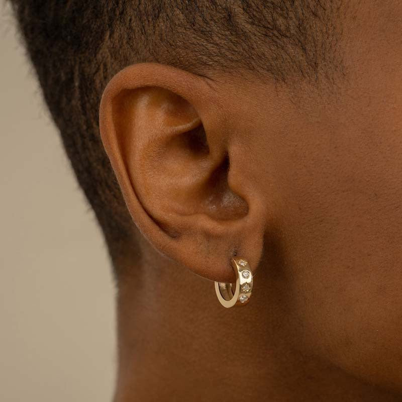 “Starburst Halo” S925 Sterling Silver Starburst Hoop Earrings