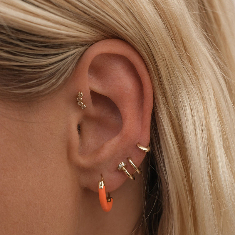 “Double Layer” S925 Sterling Silver Geometric Stud Earrings