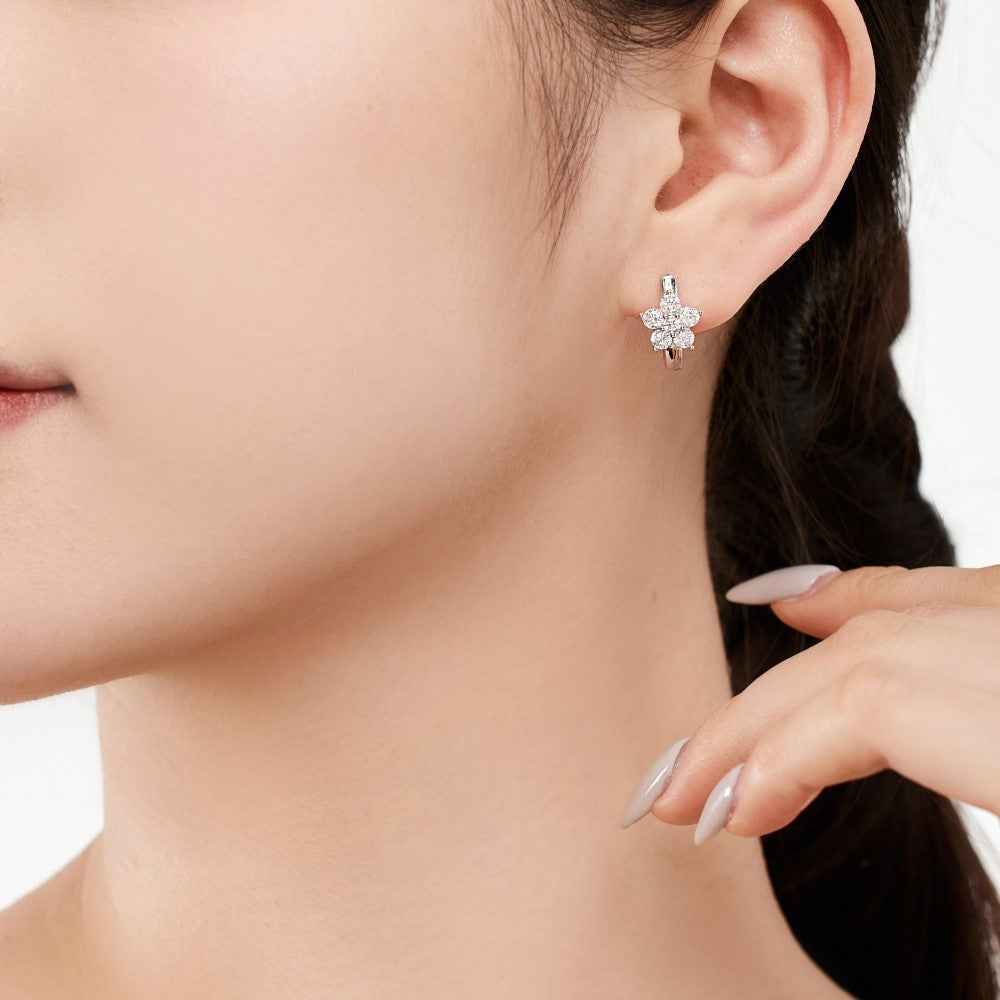 Snowfall Radiance Snowflake Zircon Jewelry Set in S925 Sterling Silver