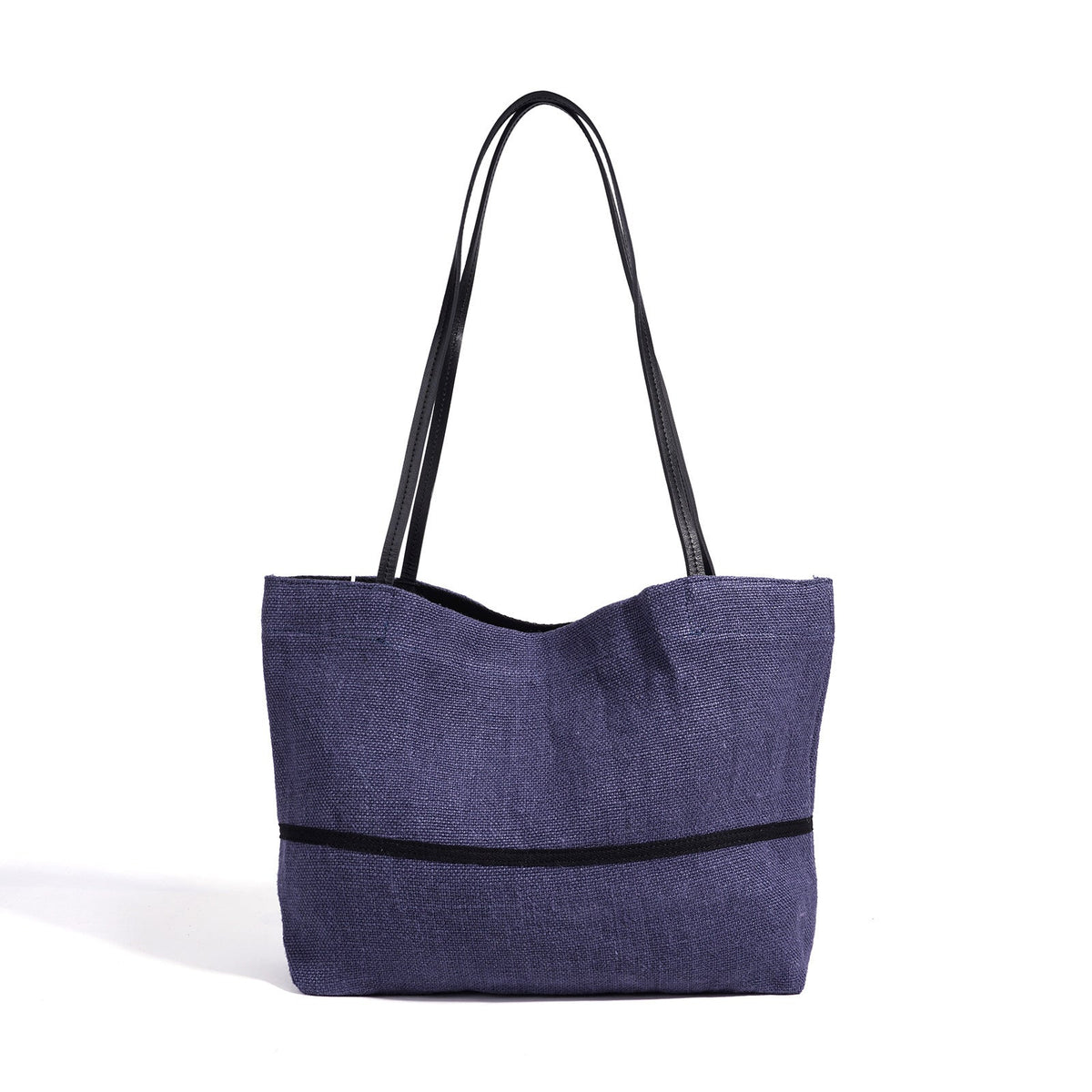 Women's Linen Tote Bag with Structured Base and Wide Straps