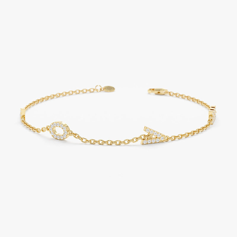 “Love Spark” S925 Sterling Silver LOVE Letter Zircon Bracelet