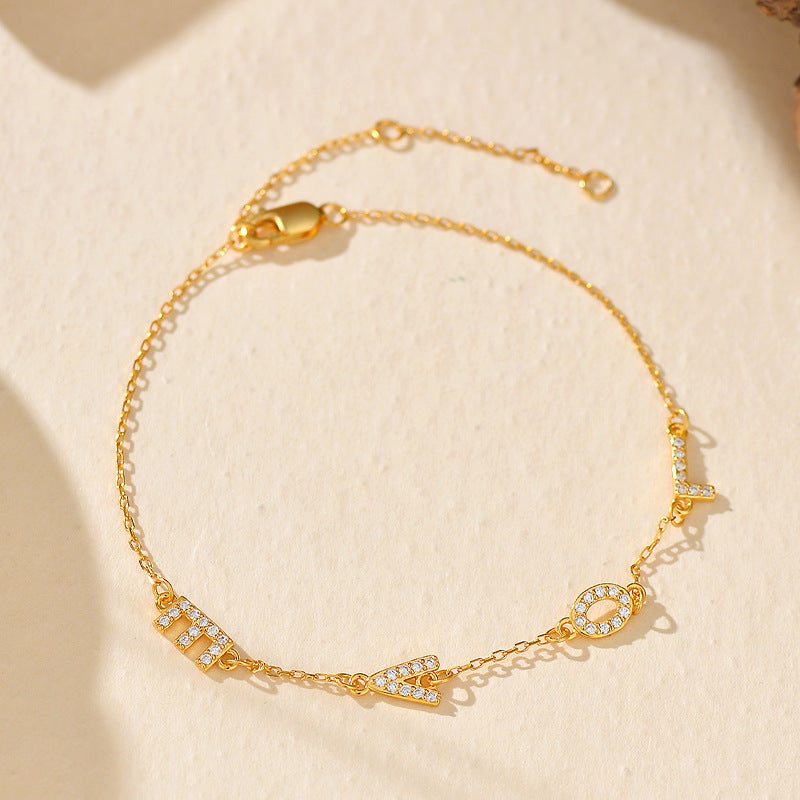 “Love Spark” S925 Sterling Silver LOVE Letter Zircon Bracelet