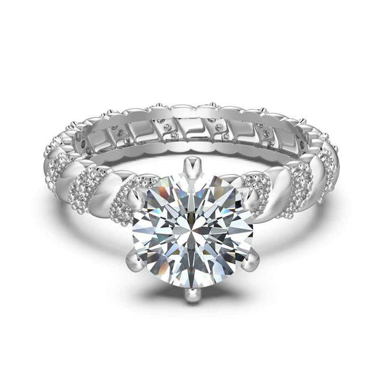 925 Sterling Silver 2CT Moissanite Braided Ring – Celestial Weave