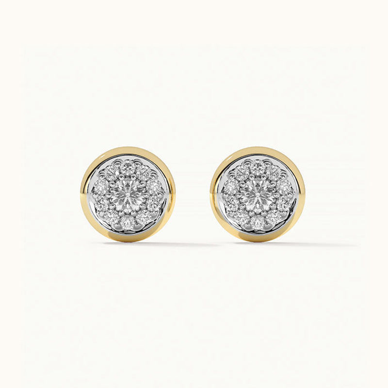 “Halo Sphere” S925 Sterling Silver Round Zircon Stud Earrings